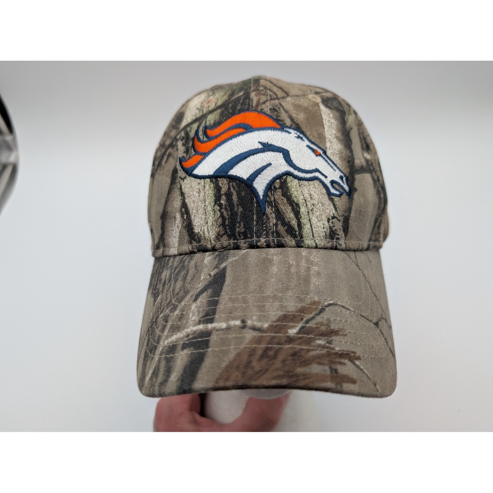Denver Broncos NFL Team Apparel Realtree Camo Adjustable Hat Embroidered Logo